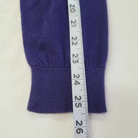 J McLaughlin Sweater Men L Long Sleeve V-Neck Classic Cashmere Blend Office Blue - Picture 10 of 11